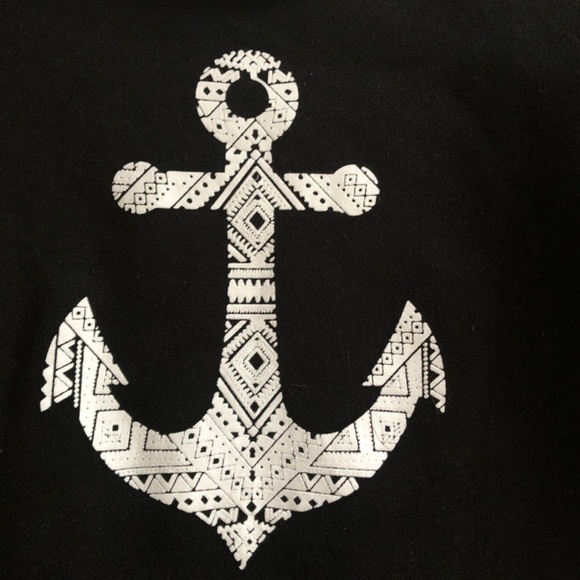 Wide Neck Black Anchor Sweater - Picture 3 of 3